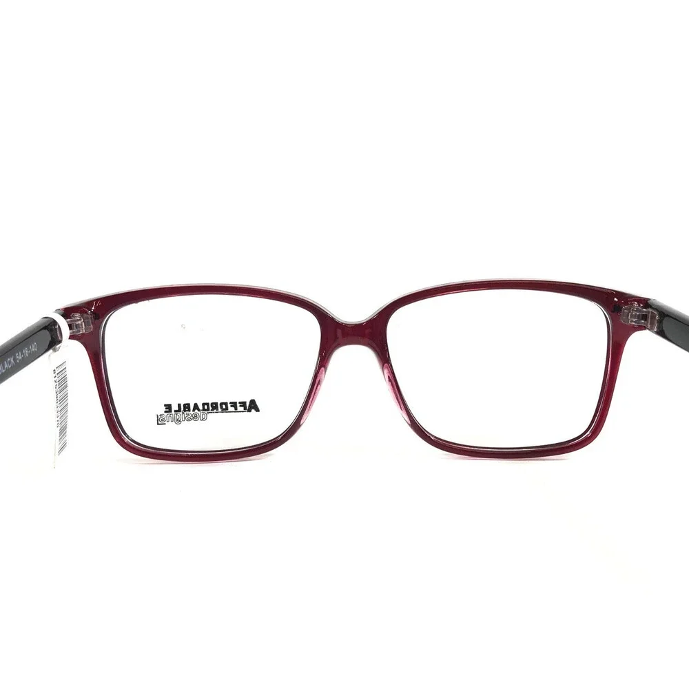 Affordable Designs Eyeglasses Frames NORA BURGUNDY/BLACK Rectangle 54-16-140